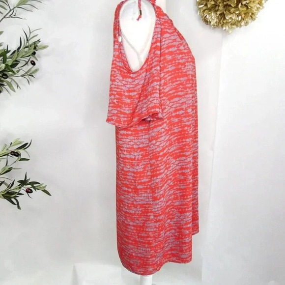 Veronica M. red and blue patterned women's dress - Picture 5 of 7